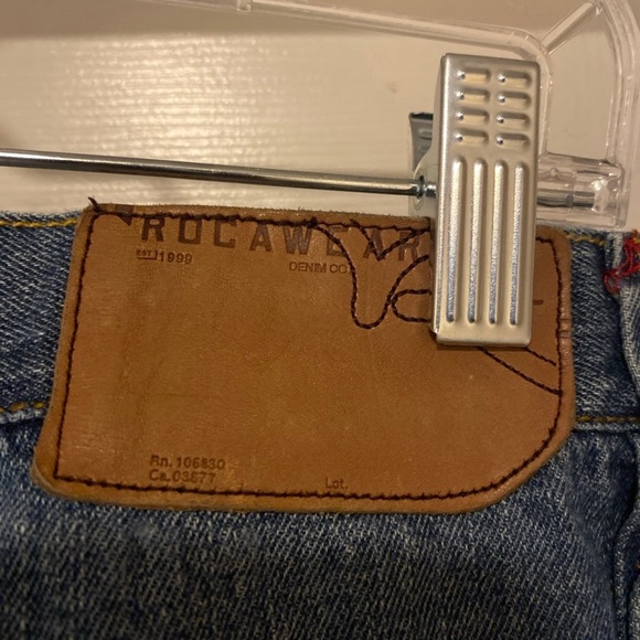 Y2K Rocawear Baggy Wide Leg Embroidered Design Pocket Jeans Men’s Size 32 - Picture 10 of 11